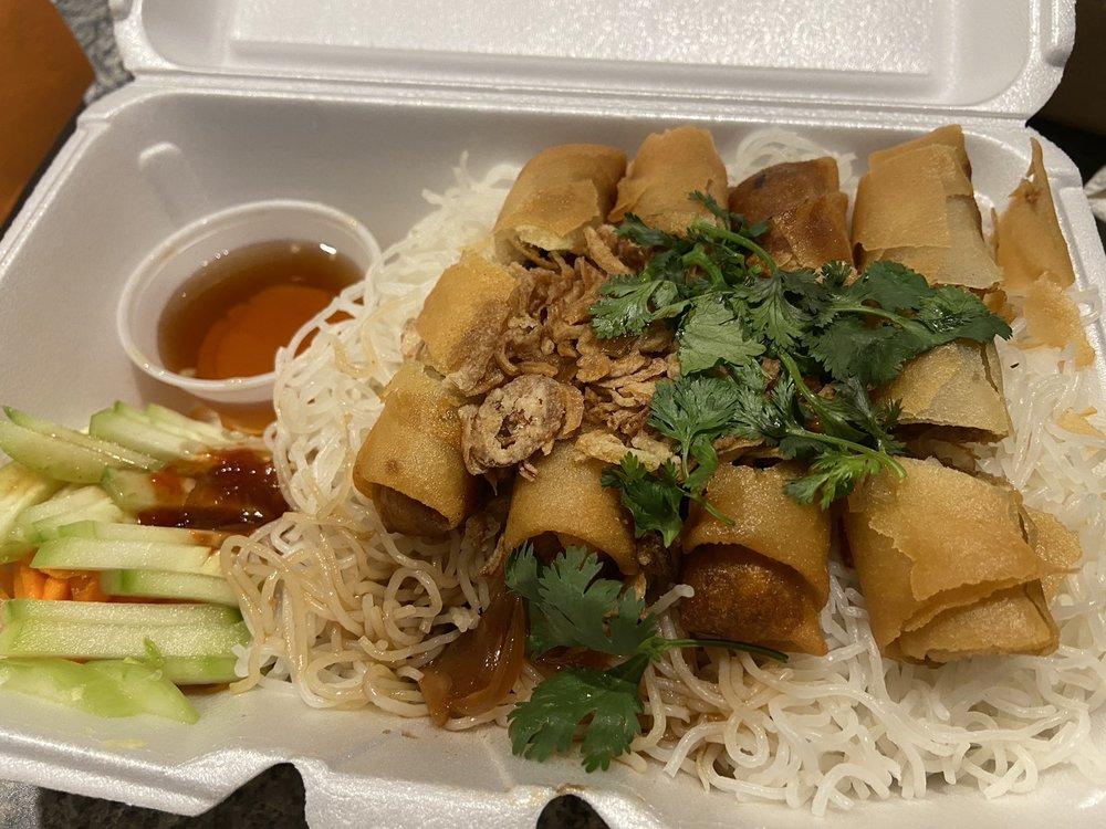 Vietnamese Spring Rolls over Vermicelli